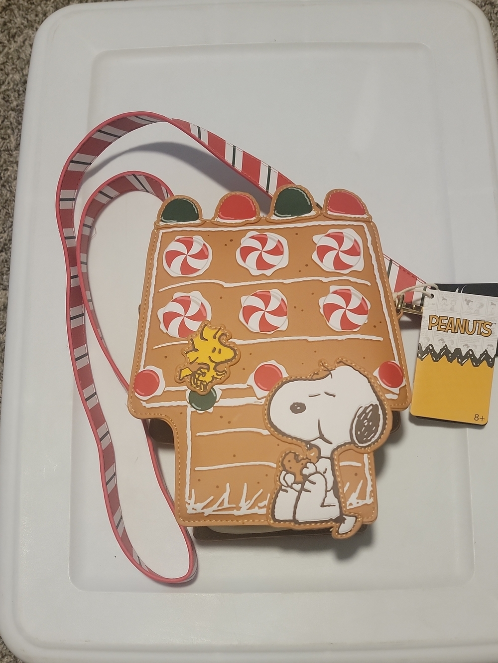 Loungefly Peanuts Holiday Gingerbread House Crossbody Bag - Snoopy-Woodstock